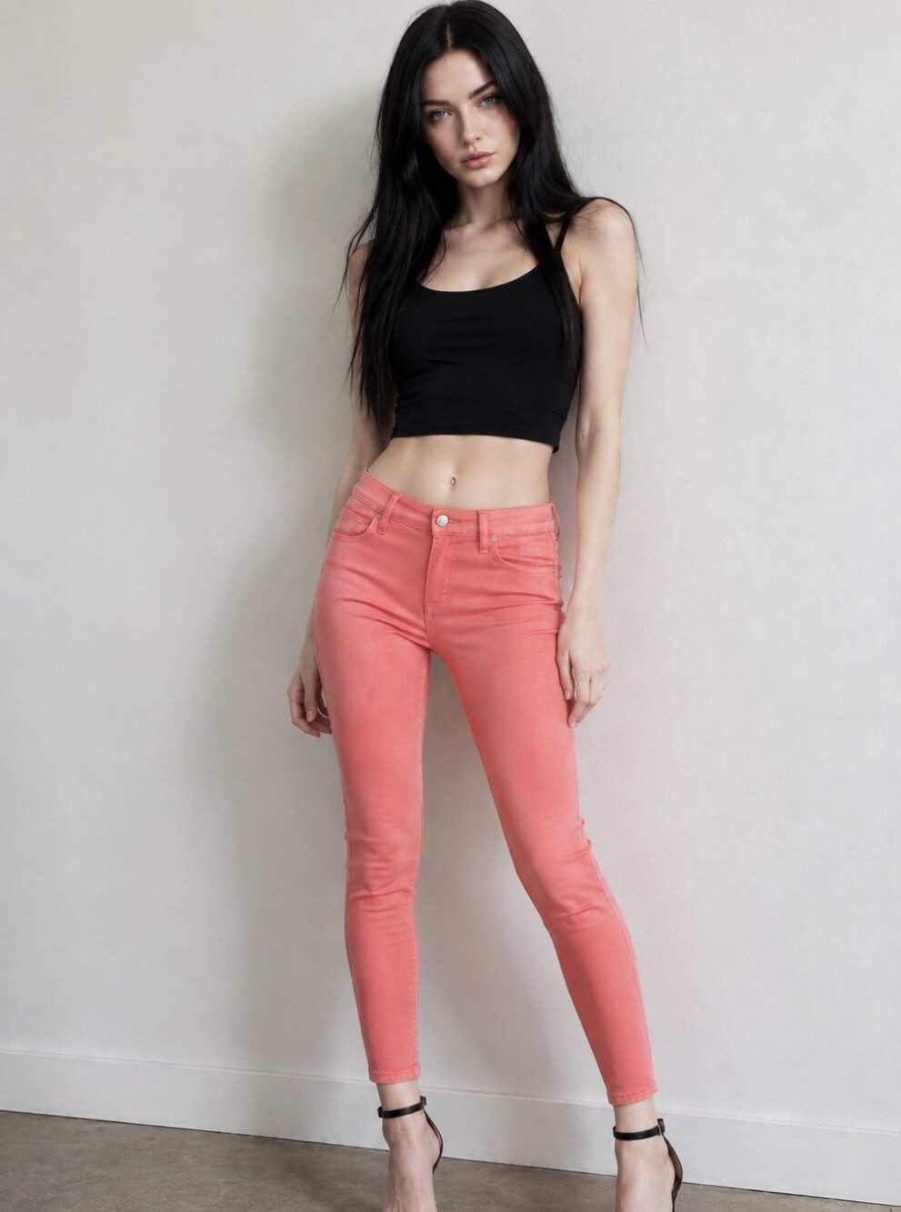 HUDSON Barbara High Rise Super Skinny Jeans Size 28 Coral Pink Orange Ankle CC